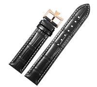 BNCXMO 19 mm 20 mm 21 mm 22 mm Reemplazo de banda de reloj de cuero genuino para patrimonio VC Black Blue Brown Cow Wide (Color: 25-12 mm, tamaño: 22 mm)