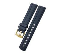 BNCXMO 20 mm de 21 mm de 19 mm Fluorous Silicone Rubber Banda para Omega New Diver 300 Black Blue Blue Strap Store
