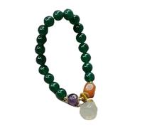 BNCXMO 2022 NUEVA calabaza de 8 mm Pulseras de calcedonia natural para mujeres Joyas de moda de hilos de jade hechas a mano joyas de moda, pulsera