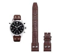 BNCXMO 21 mm de 22 mm Italia Cawhide Banda de reloj suave de cuero suave para IWC Pilot Mark 18 Soft Brown Watch Strap plegable