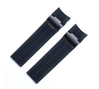 BNCXMO 22x20 mm Cinturón de banda de muñequera de muñeca de muñeca de goma suave de silicona suave de silicona marina y marina para la correa de nardín de Ulysse hebilla plegable