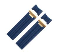 BNCXMO 22x20 mm Cinturón de banda de muñequera de muñeca de muñeca de goma suave de silicona suave de silicona marina y marina para la correa de nardín de Ulysse hebilla plegable