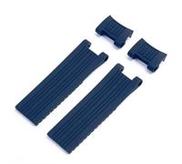 BNCXMO 22x20 mm Cinturón de banda de muñequera de muñeca de muñeca de goma suave de silicona suave de silicona marina y marina para la correa de nardín de Ulysse hebilla plegable