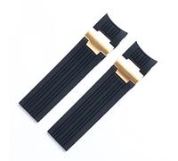 BNCXMO 22x20 mm Cinturón de banda de muñequera de muñeca de muñeca de goma suave de silicona suave de silicona marina y marina para la correa de nardín de Ulysse hebilla plegable