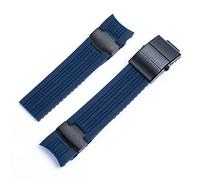 BNCXMO 22x20 mm Cinturón de banda de muñequera de muñeca de muñeca de goma suave de silicona suave de silicona marina y marina para la correa de nardín de Ulysse hebilla plegable