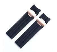 BNCXMO 22x20 mm Cinturón de banda de muñequera de muñeca de muñeca de goma suave de silicona suave de silicona marina y marina para la correa de nardín de Ulysse hebilla plegable
