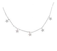 BNCXMO 925 Collar de Gargantilla Estrella de Charm de Plata esterlina 5 Joyas colectivas de Colgante de PC para Mujeres Regalo de Fiesta
