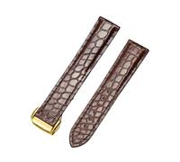 BNCXMO Alligator de banda de cuero genuino para Omega 300,300m, 600,007 Correa de reloj de 18 mm a 24 mm Crocodile Correa para hombres y mujeres