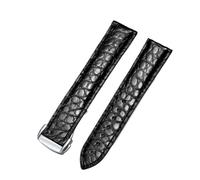 BNCXMO Alligator de banda de cuero genuino para Omega 300,300m, 600,007 Correa de reloj de 18 mm a 24 mm Crocodile Correa para hombres y mujeres