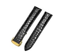 BNCXMO Alligator de banda de cuero genuino para Omega 300,300m, 600,007 Correa de reloj de 18 mm a 24 mm Crocodile Correa para hombres y mujeres