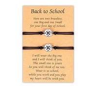 BNCXMO Atuendos de regreso a la escuela Primer día de pulsera de la escuela Regalos de regreso a la escuela Mommy y yo pulseras lindas pulseras de arcilla para madre hija