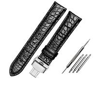 BNCXMO Banda de cuero de piel de cocodrilo de doble cara para cualquier muñequera de muñeca correas de 18 mm de 19 mm 21 mm 22 mm para hombres pulsera
