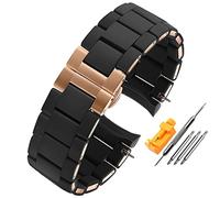 BNCXMO Banda de goma Pulsera de pulsera de silicona de silicona Hebilla de oro rosa para Armani AR5905 AR5906 AR5919 AR5920 20 23 mm Coraja de banda de reloj (Color: 10 mm Gold, tamaño: 20 mm)
