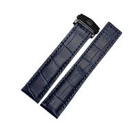 BNCXMO Banda de reloj de cuero de vaca genuina para Carrera Lincoln 19 mm de 20 mm 22 mm marrón negro plegable hebilla de hebilla