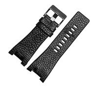 BNCXMO Banda de reloj de cuero genuina de 32 mm compatible con correa de reloj diesel para DZ1216 DZ1273 DZ4246 DZ4247 DZ287 Soft transpirable Bracelet