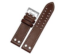 BNCXMO Banda de reloj de cuero genuina para Hamilton H760250 H77616533 Correas de vigilancia de la marca de la pulsera 20 mm 22 mm con bull -