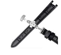 BNCXMO Banda de reloj de cuero genuino de vacas para 1853 T094210 Mujeres Correas de vigilancia Pulsera de 12 mm con broche de mariposa inoxidable (color: blanco A, tamaño: broche de oro rosa)