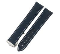 BNCXMO Banda de reloj de cuero nylon plegable de hebilla de 20 mm para Omega Aqua Terra 150 GMT Curved End Watch Strap