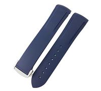 BNCXMO Banda de reloj de goma de 19 mm de 20 mm 21 mm 22 mm para IWC Pilot Mark 18 Spitfire Chronograph IW3270 IW3777 IW5010 Curved End Watch Strap