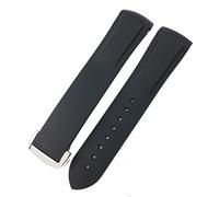 BNCXMO Banda de reloj de goma de 19 mm de 20 mm 21 mm 22 mm para IWC Pilot Mark 18 Spitfire Chronograph IW3270 IW3777 IW5010 Curved End Watch Strap