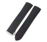 BNCXMO Banda de reloj de goma de 19 mm de 20 mm 21 mm 22 mm para IWC Pilot Mark 18 Spitfire Chronograph IW3270 IW3777 IW5010 Curved End Watch Strap