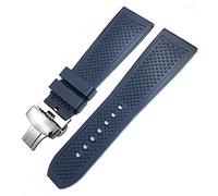 BNCXMO Banda de reloj de goma de 22 mm de 24 mm de 23 mm para calibrar el calibre de tanque solo santos de agua resistente a la silicona correa de mariposa de mariposa