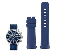 BNCXMO Banda de reloj de goma fluoro de liberación rápida para la serie Aquatimer IW356802 IW376705 IW376710 Soft Silicone Watch Strap 22 mm (color: negro-silver, tamaño: 22 mm)