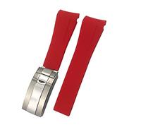 BNCXMO Banda de reloj de goma rojo negro de 21 mm 22 mm para Submariner de martinero de Deepsea 41 mm de buceo resistente a la reloj de silicona