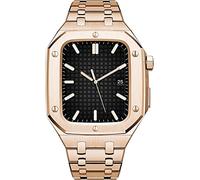 BNCXMO Banda de reloj de metal noble+caja de reloj, para correa de brazalete de acero inoxidable de 44 mm de 44 mm, para la serie IWatch 8 7 6 SE 5 4