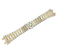BNCXMO Banda de reloj de plata de oro negro 21 mm 26 mm Mujeres Pulsera de banda de reloj de acero inoxidable para la correa de roble Royal Hebilla plegable