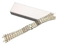 BNCXMO Banda de reloj de plata de oro negro 21 mm 26 mm Mujeres Pulsera de banda de reloj de acero inoxidable para la correa de roble Royal Hebilla plegable