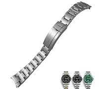 BNCXMO Banda de vigilancia de hebilla de hebilla plegable de acero de acero de acero de acero de acero de acero de acero inoxidable de 20 mm para pulsera de reloj GMT Submariner Oysterflex GMT