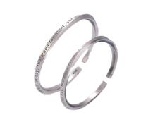 BNCXMO Bracelet S999 Pulsera de plata pura pareja simple pulsera sólida abierta joyería de brazalete de plata