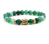 BNCXMO Braceletas de cuentas de Buda, brazalete de cuentas de oro de oro budista hombres brazalete sin toque