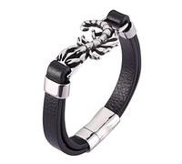 BNCXMO Braceletas de encanto para hombres, pulsera de calavera de pulseras con brazalete de grabado acero inoxidable con cierre magnético