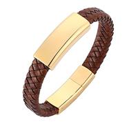 BNCXMO Braceletas de encanto para hombres, pulsera elástica, brazalete tejido, brazalete, acero inoxidable con cierre magnético