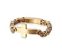 BNCXMO Braceletas de hilos de acero inoxidable, pulsera de manguito cruzado, gran regalo para hombres, 210x7 mm, acero inoxidable, sin piedra preciosa.