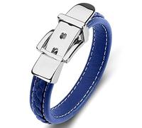 BNCXMO Braceletas para hombres para hombres, brazalete Charm Charm X de forma de envoltura de forma de acero inoxidable con cierre magnético, falso, sin circonía