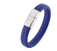 BNCXMO Braceletas para hombres, pulsera, pulsera tejida vintage de hombres, cadena de muñeca para hombres, acero inoxidable con cierre magnético, longitud de 16.5 cm, falso, sin circonio