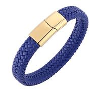 BNCXMO Braceletas para hombres Pulseras para hombres Cool Pulseras tejidas de acero inoxidable personalizado para hombres con cierre magnético, falso, sin circonía