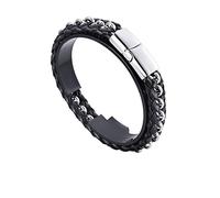 BNCXMO Braceletas para hombres, pulseras para hombres, pulsera tejida, acero inoxidable con cierre magnético, regalo de pareja