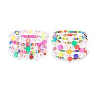 BNCXMO Braceletas preppy coloridas Pulseras surgidas para mujeres Pulseras estiradas con cuentas Boho Pulseras estéticas y2K Joyas preppy para la playa de verano (set c)