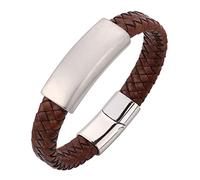 BNCXMO Bracelets para hombres, brazalete de encanto brazalete tejido para hombres de acero inoxidable de cadena de muñeca personalizada con regalos de cierre magnético