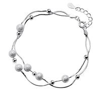 BNCXMO Bracelets para mujer linda gracia plateada 925 pulsera simple para mujeres s925 pulsera dulce romántica para niñas