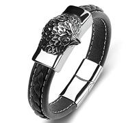 BNCXMO Brazalete Charms, pulseras para hombres Eagle pulsera de acero inoxidable para hombres para hombres con cierre magnético, dones de hombres de 16,5 cm, falso, sin circonio