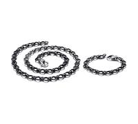 BNCXMO Brazalete de cadena para hombres, brazalete de acero inoxidable de patrón tejido hueco 3D para hombres