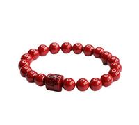 BNCXMO Brazalete de cinabro genuino con brazalete de seis caracteres de arena púrpura de seis caracteres Cinnabar