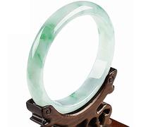 BNCXMO Brazalete de jade verde birmano natural para mujeres joyas de brazalete de jadeita de estilo jadee retro con certificado (tamaño: 64 mm)