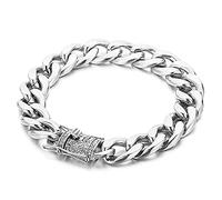 BNCXMO Brazalete de niño, pulsera de cadena de acero inoxidable elegante simple y elegante para hombres