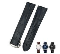 BNCXMO Caca Cuadro de 20 mm 21 mm 22 mm 19 mm Alligator de cuero Reloj Banda para Omega de Ville Specialties Correa de reloj personalizada